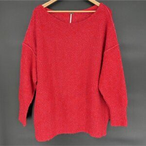 Free People Moira Slouchy Tunic Sweater S Cherry Fiz Combo Oversized Boho